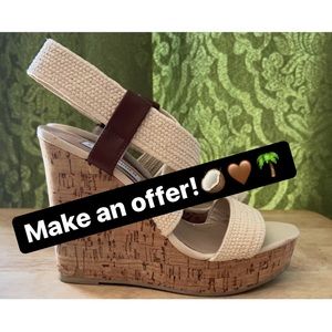 Steve Madden Terror Cork Platform Wedge Sandals